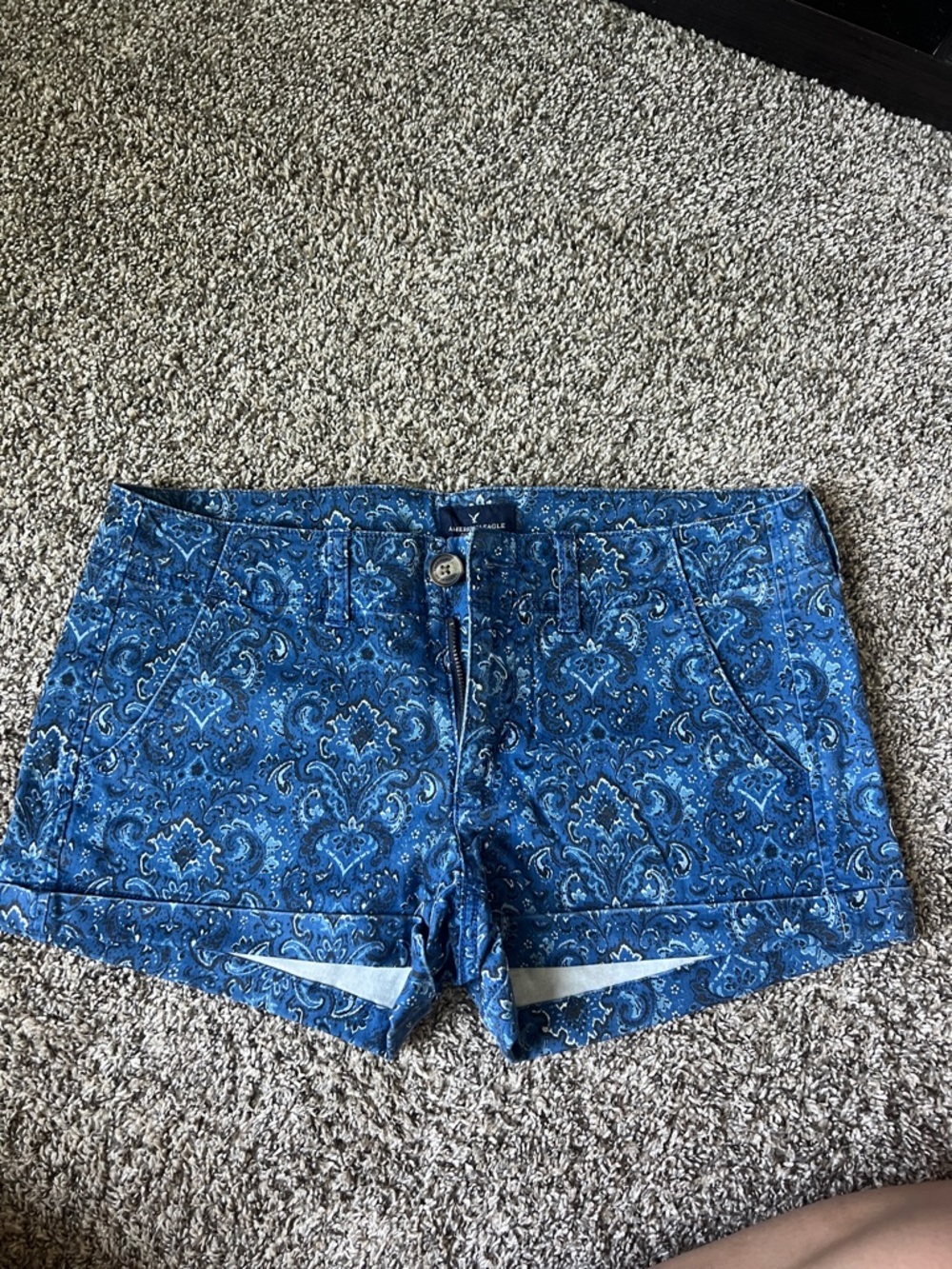 •AMERICAN EAGLE OUTFITTERS• Blue Paisley Twill Shorts